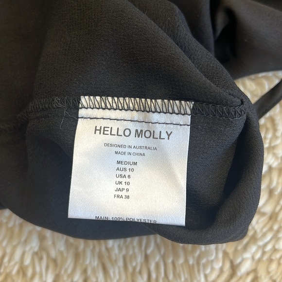 Hello Molly black strappy drape front cami tank top size 6 / medium NWT - Picture 5 of 6